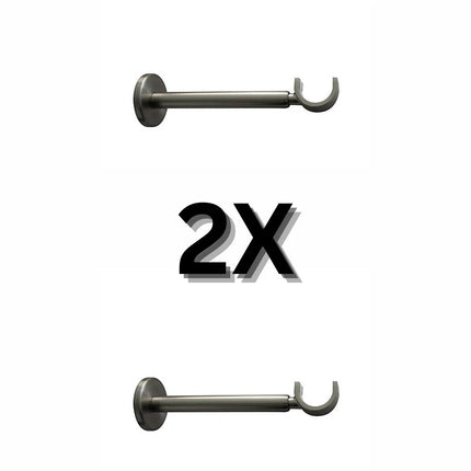2x Athens Brushed Nickel Curtain Brackets