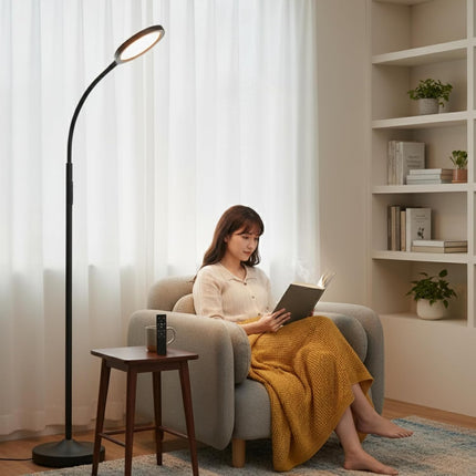 Floor Lamp Reading Standing Super Bright Dimmable LED Adjustable Light + Remote