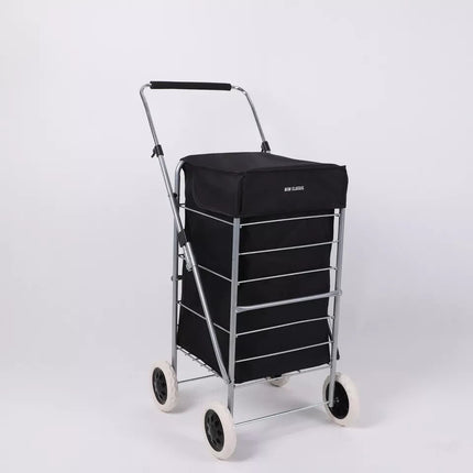 Folding Shopping Trolley Cart 4 Wheel With 60L Insulated Cooler Bag Portable