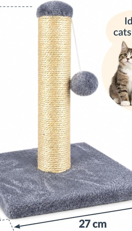 Cat Scratching Post 35cm Sisal Scratcher Kitten Activity Centre Hanging Ball Toy
