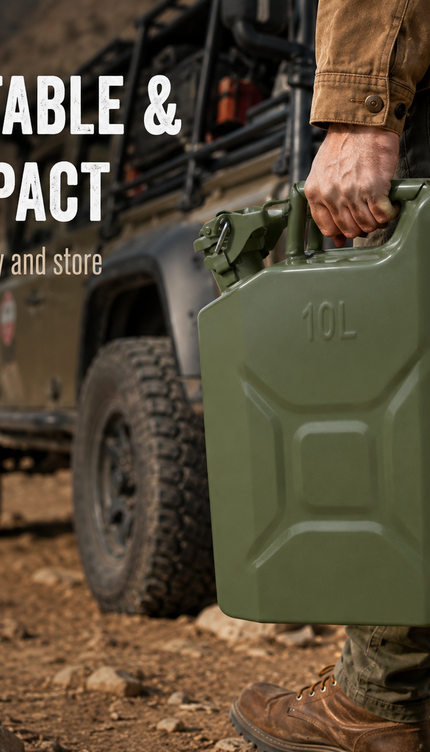 Metal Jerry Can 20L & Spout Heavy Duty Petrol Diesel Storage Container