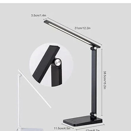 Eye-Caring LED Table Lamp with USB Touch Control Desk Reading Light 3 Brightness