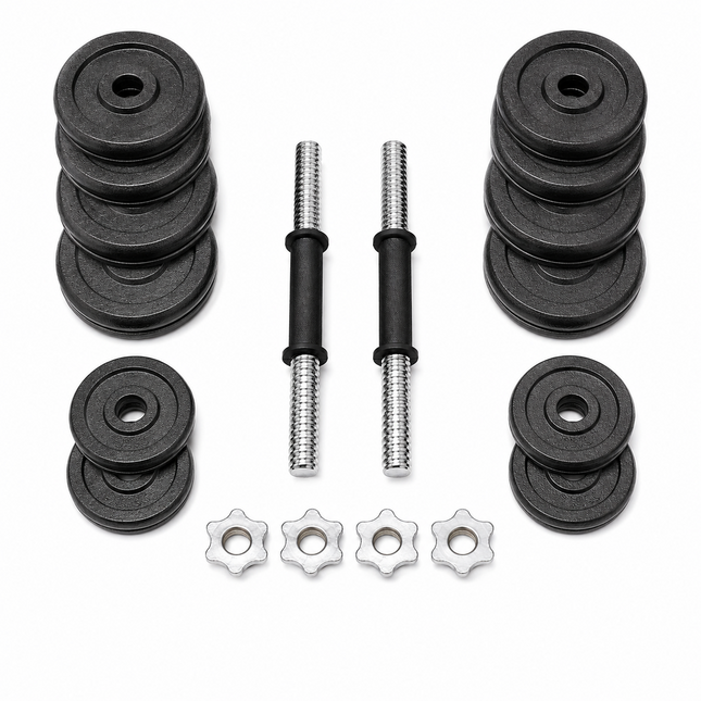 Weight Plates Cast Iron Dumbbell Handles Nuts Set