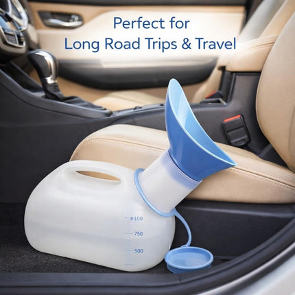 Unisex 1000ml Urinal Bottle with Snap Lid Portable Travel Outdoor Pee Container