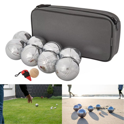 French Boules Petanque Balls Set Chrome Steel Outdoor Game with Carry Case