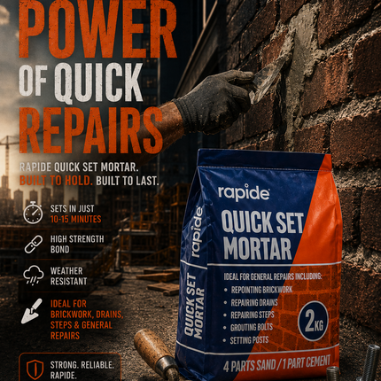 2kg Cement Pre Mix Quick Set Mortar 2kg for Drains Steps Grouting Repair