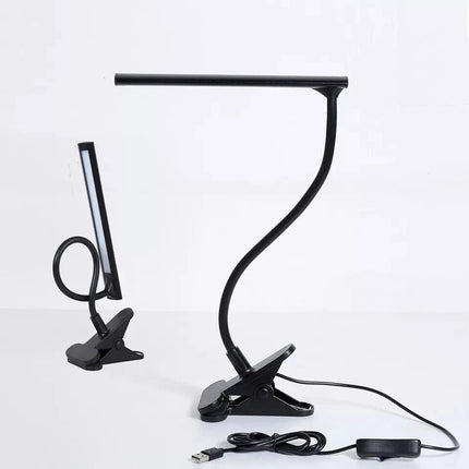 USB LED Clip-On Desk Lamp Flexible Adjustable Reading Light Bedside Table