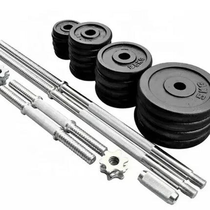 50KG Adjustable Cast Iron Dumbbell Barbell Set Home Gym Weight Training Kit