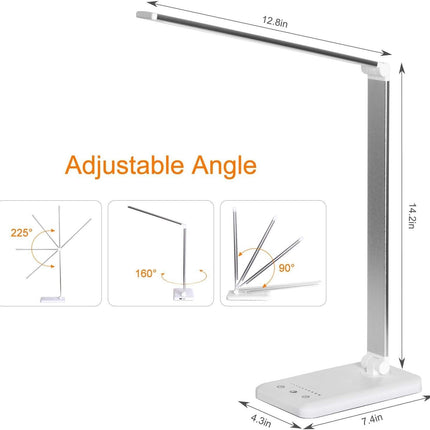 LED Desk Lamp with USB Dimmable Home Office Touch Reading Table Study Light