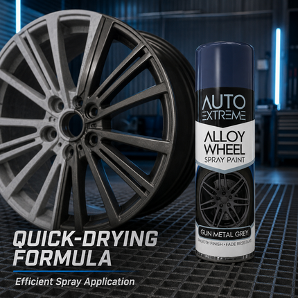 2x AX Gun Metal Grey Alloy Wheel Spray Paint 300ml Smooth Finish Fade Resistant