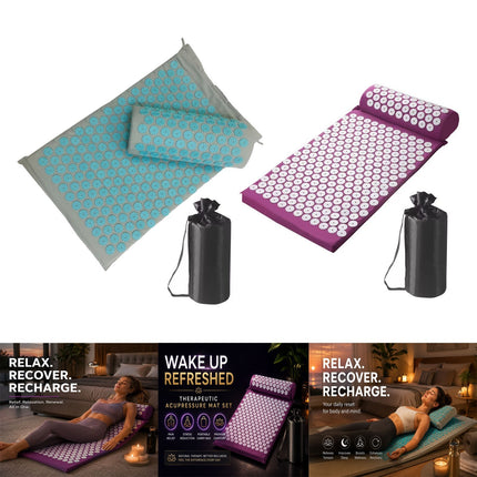 Accupressure Body Mat Massage Relieve Back & Neck Pain Relax Muscles Stress +Bag
