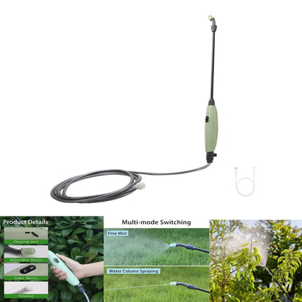 Electric Wand Sprayer With 5m Hose & Nozzles Battery Powered Rechargeable Wand