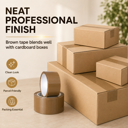 Parcel Tape 48mm X 66m Strong Heavy Duty for Secure Box Packing 3-Rolls Brown