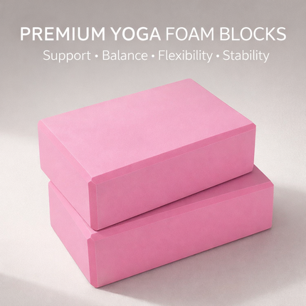 Yoga Gym Blocks Brick Foam Pair Exercise Training Pilates Meditation Anti Slip