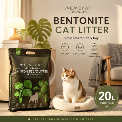 Bentonite Cat Litter Clumping Unscented Dust Free Odour Control 10L 20L 30L