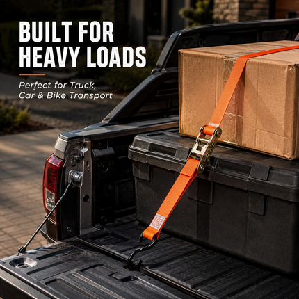 2x Ratchet Tie Down Strap 4.5m Heavy Duty Cargo Lashing Belt For Car Bike Truck