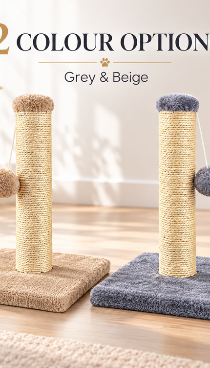 Cat Scratching Post 35cm Sisal Scratcher Kitten Activity Centre Hanging Ball Toy
