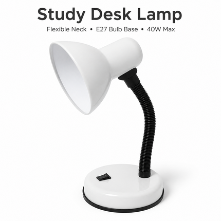 Study Desk Lamp Flexible Neck E27 40W Simple Design for Study Work Room Home