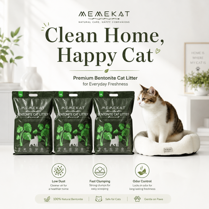 Bentonite Cat Litter Fast Clumping 30L Unscented Dust Free Odour Control Hygiene