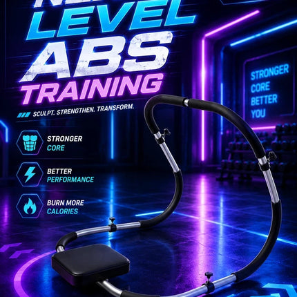 Ab Roller Sit Up Crunch Core Trainer With Padded Headrest Fitness Exercise Gym