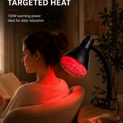 Infrared Heat Lamp 150W Red Light Therapy Clip On Adjustable Muscle Relaxation