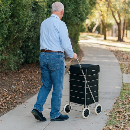 4 Wheel Shopping Cart Trolley Folding With Insulated Cooler Bag 60L Bag CaseUsed