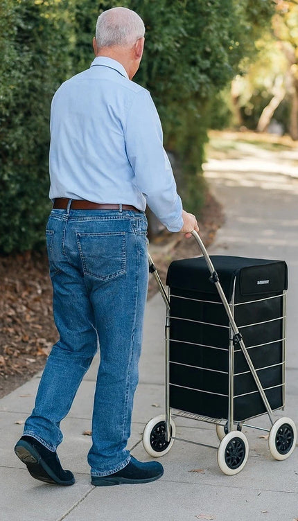 4 Wheel Shopping Cart Trolley Folding With Insulated Cooler Bag 60L Bag CaseUsed