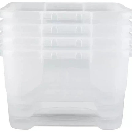 2x Curve Storage Boxes With Lid 10L Clear Plastic Underbed Home Office Organizer
