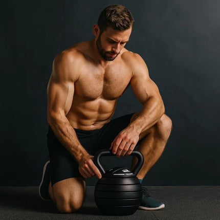 Adjustable Kettlebell Set 9kg-18kg Weight Lifting Gym Workout Fitness Exercise