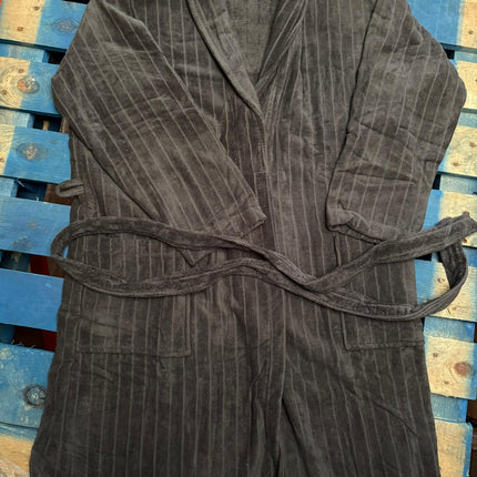 XL Grey Unisex Cotton Terry Bathrobe Gown Soft Spa Robe Men Women Hotel Dressing