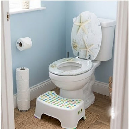 18" Universal Toilet Seat Starfish Pebbles Novelty Bathroom WC Seat With Fitting