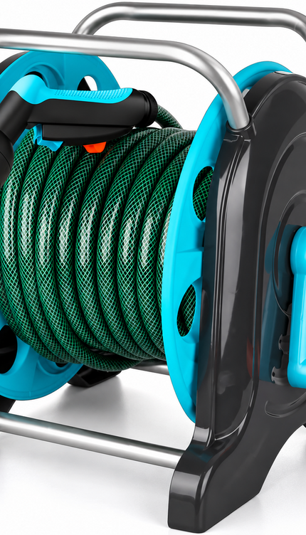 Garden Hose Reel Cart with 1/2in 20M Hose Portable Trolley Spray Nozzle Outdoor