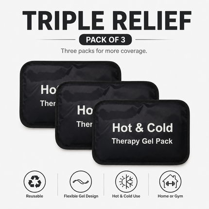 Hot Cold Gel Pack Reusable Heat Ice Therapy Migraine Sports Injury Pain Relief