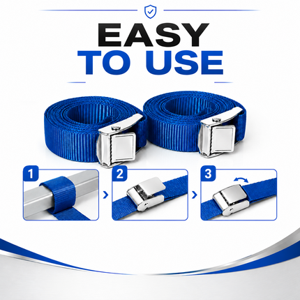Ratchet Tie Down Strap Pair 2.5m Cargo Belt Buckle