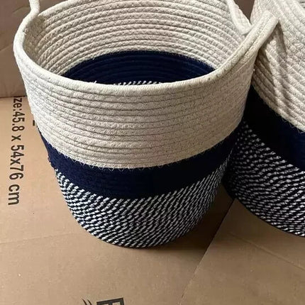 Laundry Basket Cotton Rope Large Cloth Washing Organizer Toy Storage Hamper