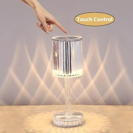 Crystal Touch Table Lamp 7 Color LED Rechargeable w/ Remote Desk Room Light