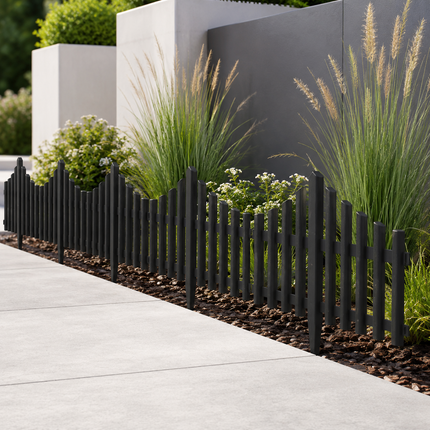 Lawn Border Edge Fence 10 Pack Wood Effect Edging