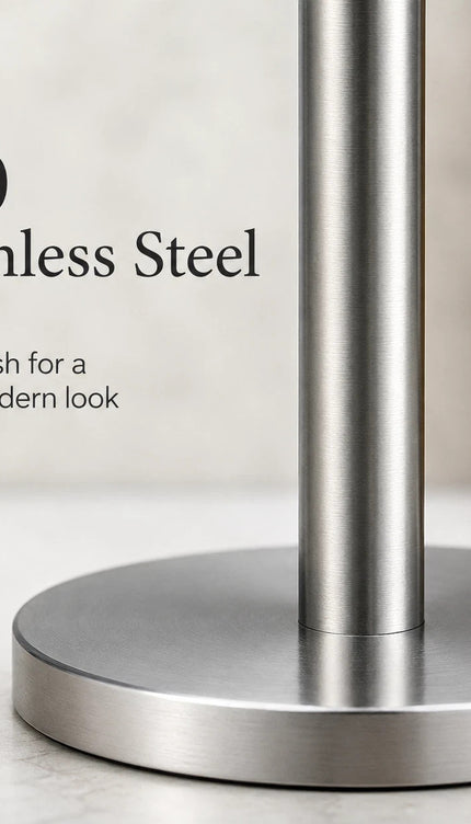 Tissue Roll Holder Free Standing Countertop Paper Stand Stainless Steel Holder
