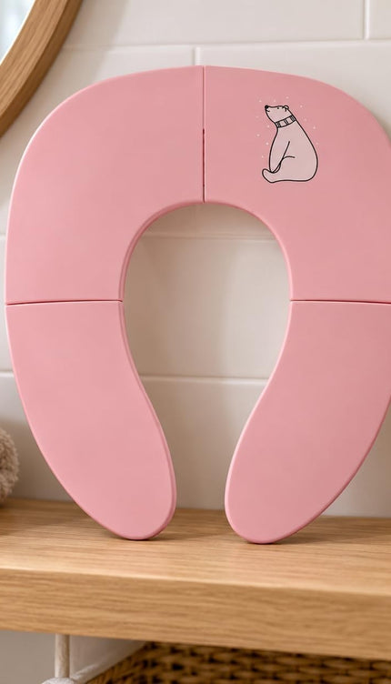 Folding Potty Training Seat Toddler Travel Toilet Trainer Non Slip Kids Pink