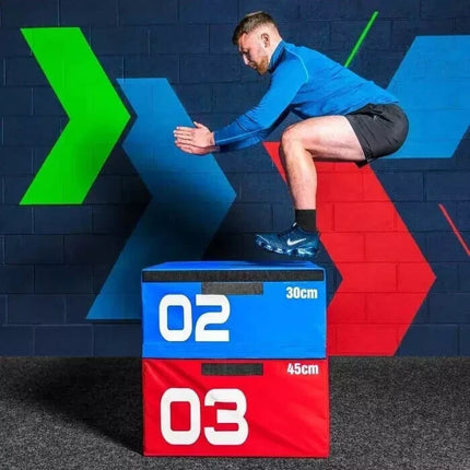 Soft Foam Plyometric Jump Box Set Stackable Gym Fitness Exercise Plyo Boxes