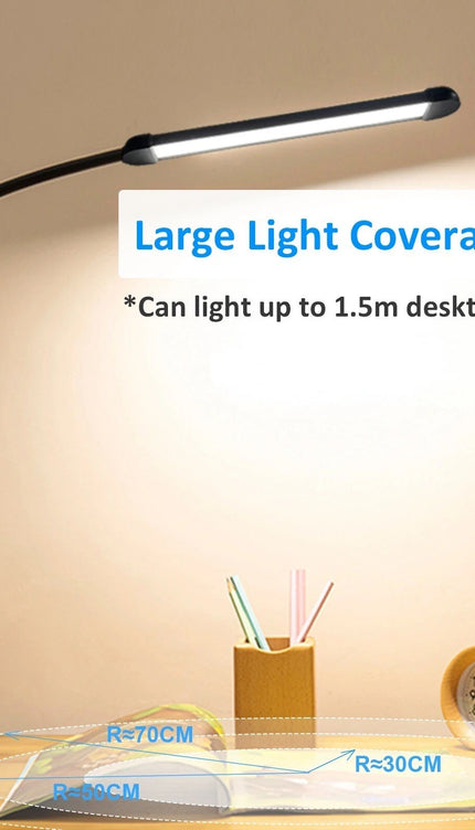 LED Desk Lamp with Clamp Stepless Dimming Modes 2700-6000K Office Desk WorkLight