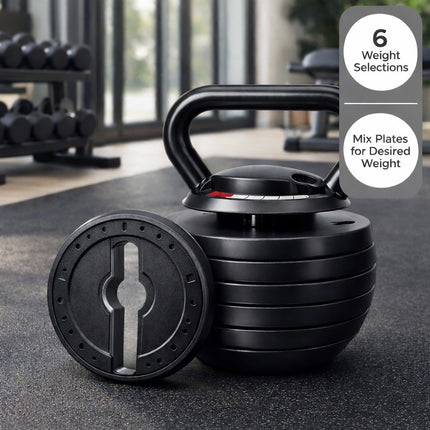 Adjustable Kettlebell Weight Set Exercise Home Gym Fitness Workout 18Kg