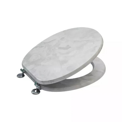 18" Universal Toilet Seat MDF Wooden Bathroom WC Easy Fit + Fittings Novelty