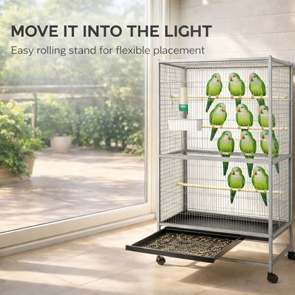 52 inch Steel Standing Large Flight King Bird Cage Cockatiels Parrot Pigeons