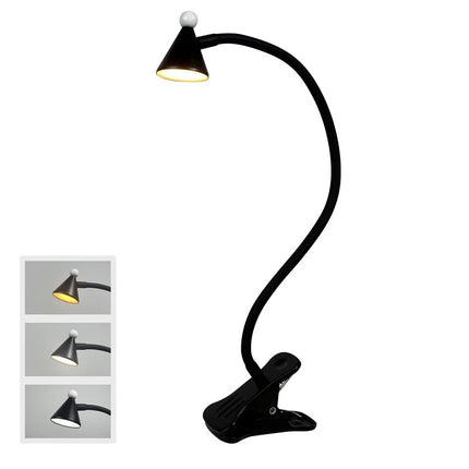 LED Desk Lamp Clip On Reading Light 3W Eye Care Flexible 10 Brightness Levels