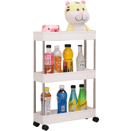 SLIM TROLLEY KITCHEN BATHROOM SLIDER STORAGE SPICE RACK HOLDERS SHELF ON WHEELS