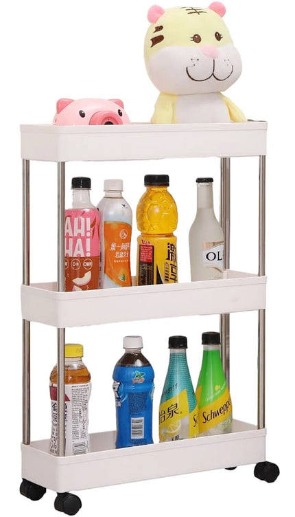 SLIM TROLLEY KITCHEN BATHROOM SLIDER STORAGE SPICE RACK HOLDERS SHELF ON WHEELS
