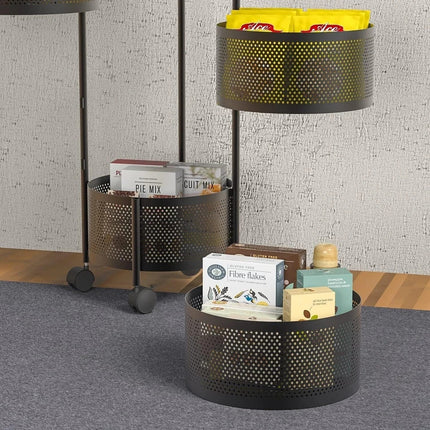 Storage Rack 6 Tier Rotating Kitchen Vegetable Trolley Cart Bathroom Shelf