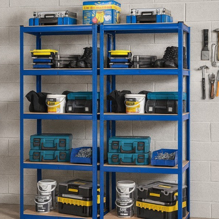 5-Tier Metal Storage Racks – 3 Pack (Blue)