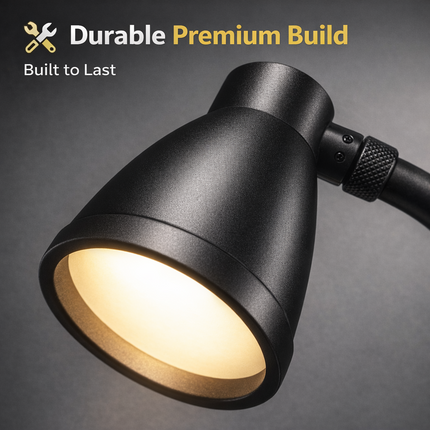 LED Desk Lamp Clip-On 3W Flexible Reading Light Eye Care 10-Level Brightness